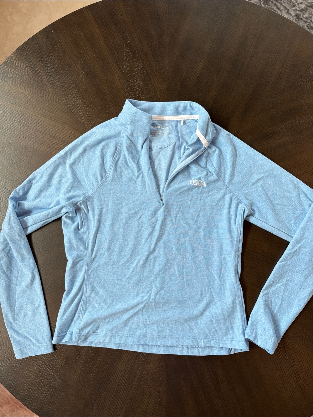 Peter Millar Light Blue Quarter-Zip Performance Pullover USGA size small